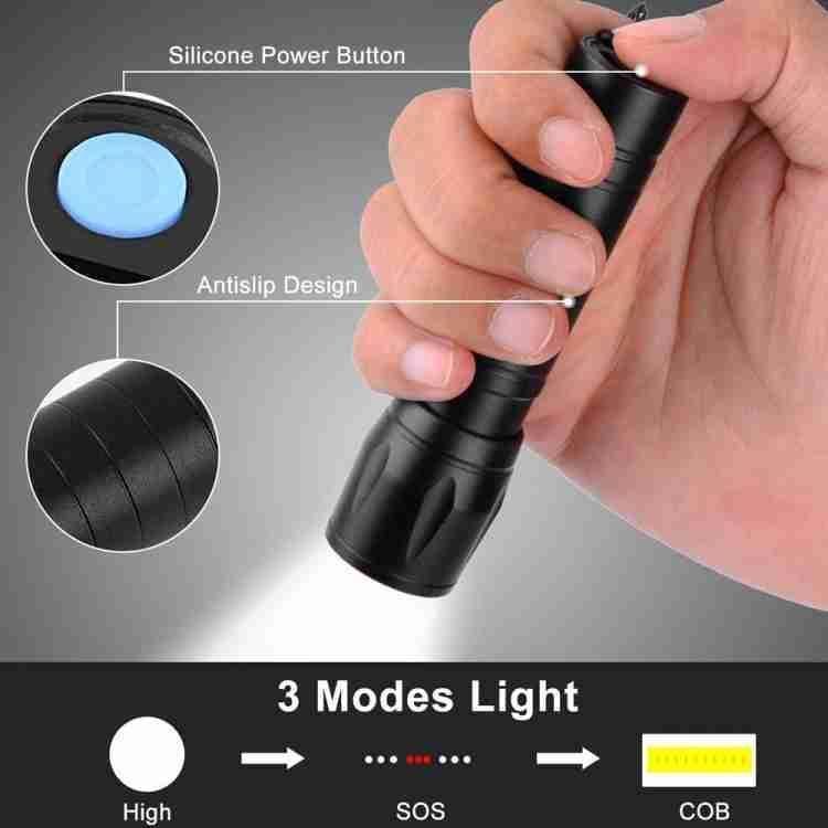 Portable LED Flashlight – Mini Rechargeable Torch with Side Light View Gallery - Pakistan