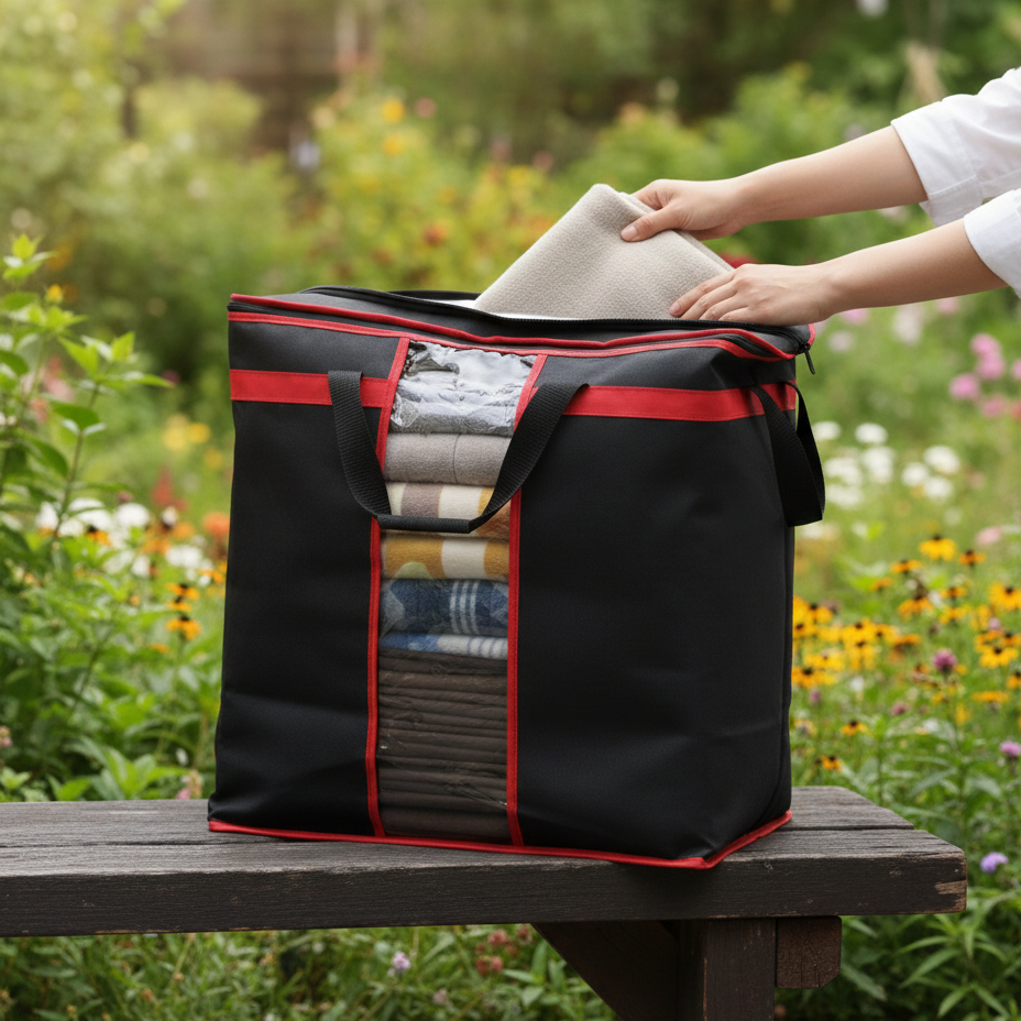 Large Storage Bag Organizers – Heavy-Duty Clothes & Blanket Storage Solution | Foldable, Spacious, Durable View Gallery - Pakistan