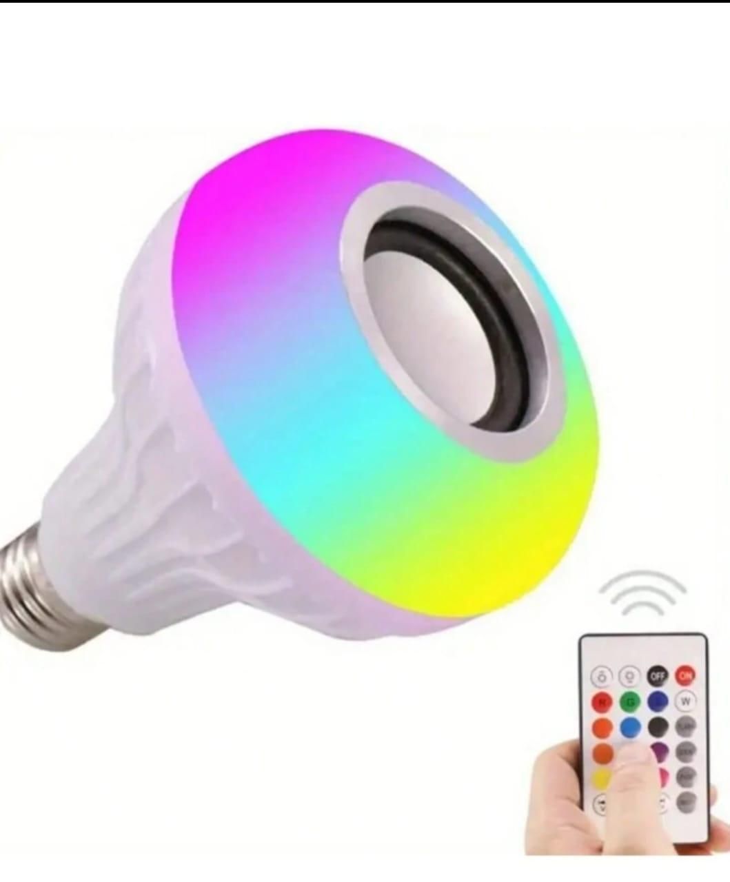 Smart E27 LED RGB White 12W Wireless Bluetooth Speaker Bulb Lamp Colorful Changing Light Remote and App Control View Gallery - Pakistan