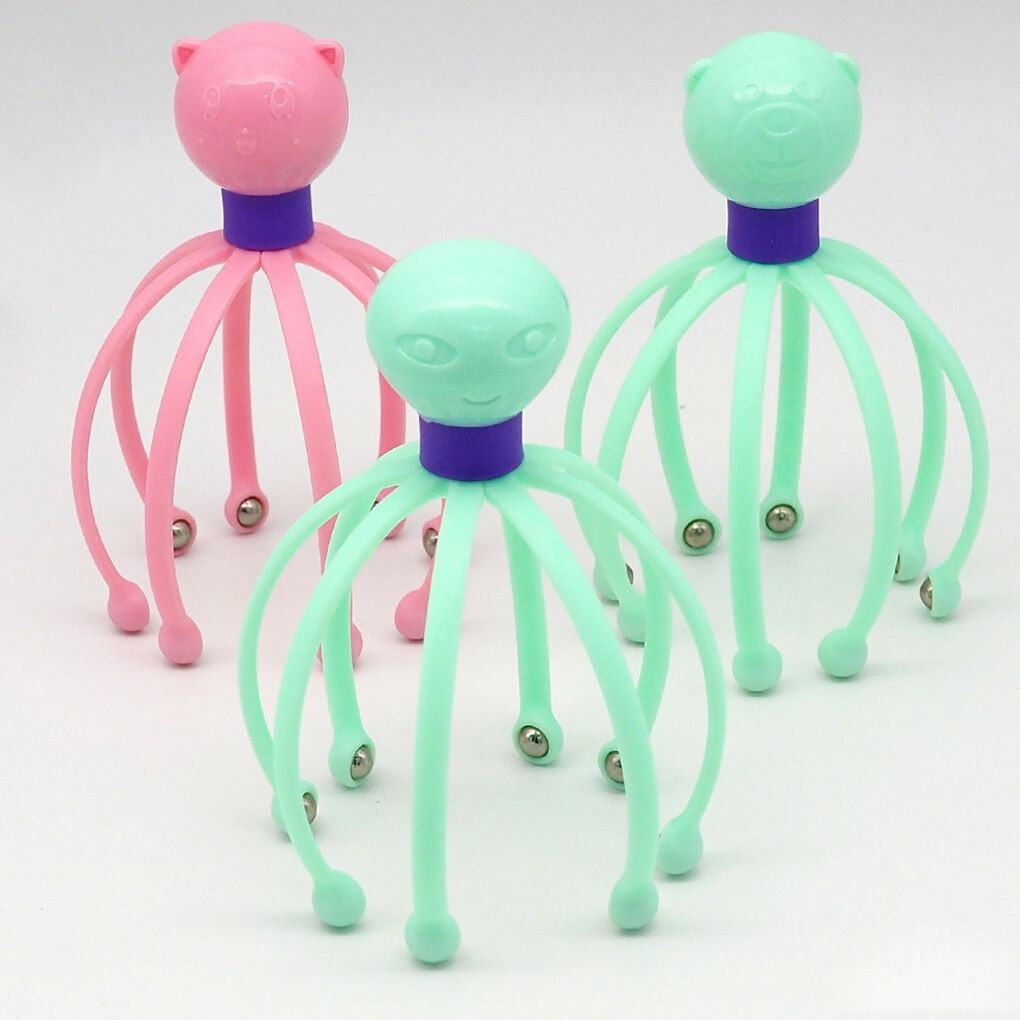 Octopus Shape Manual Head Scalp Massager With 8 Roller Balls Provides Headache Relief Stress Relaxation Hair Stimulation  (Random Color) View Gallery - Pakistan