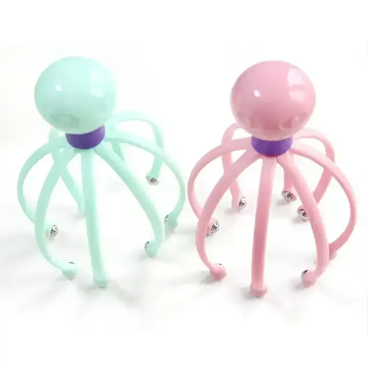 Octopus Shape Manual Head Scalp Massager With 8 Roller Balls Provides Headache Relief Stress Relaxation Hair Stimulation  (Random Color) View Gallery - Pakistan