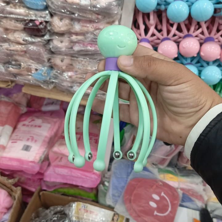 Octopus Shape Manual Head Scalp Massager With 8 Roller Balls Provides Headache Relief Stress Relaxation Hair Stimulation  (Random Color) View Gallery - Pakistan