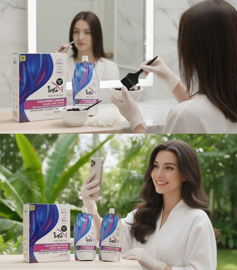 INGV Hair Color Cream 1000ml (500ml + 500ml) – Salon-Quality Hair Dye, Rich Pigment, Long-Lasting Color, Smooth Application & Professional Results View Gallery - Pakistan