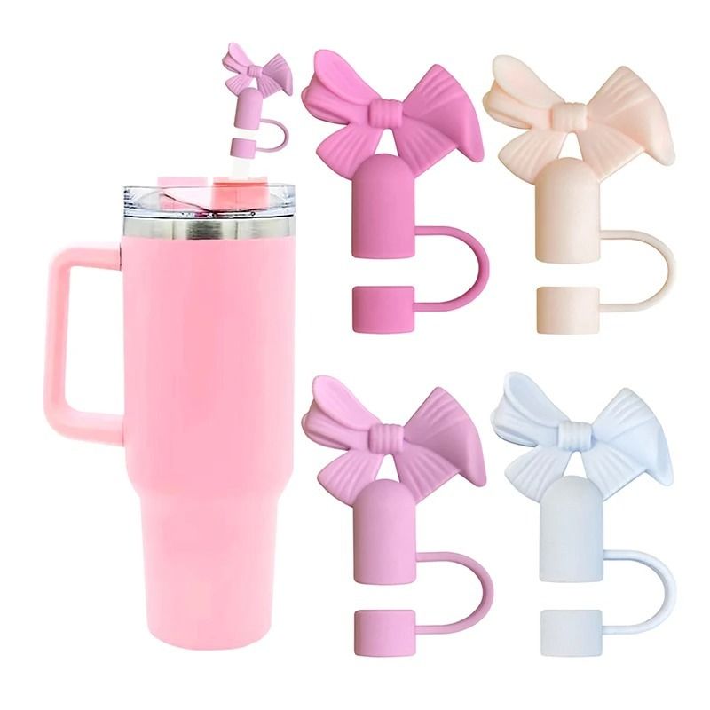 Buy 1 Get 1 Free – Silicone Straw Cover Cap for Stanley Cup | 10mm 3D Bow & Animal Straw Topper | Dust-Proof, Reusable Drinking Straw Tips View Gallery - Pakistan