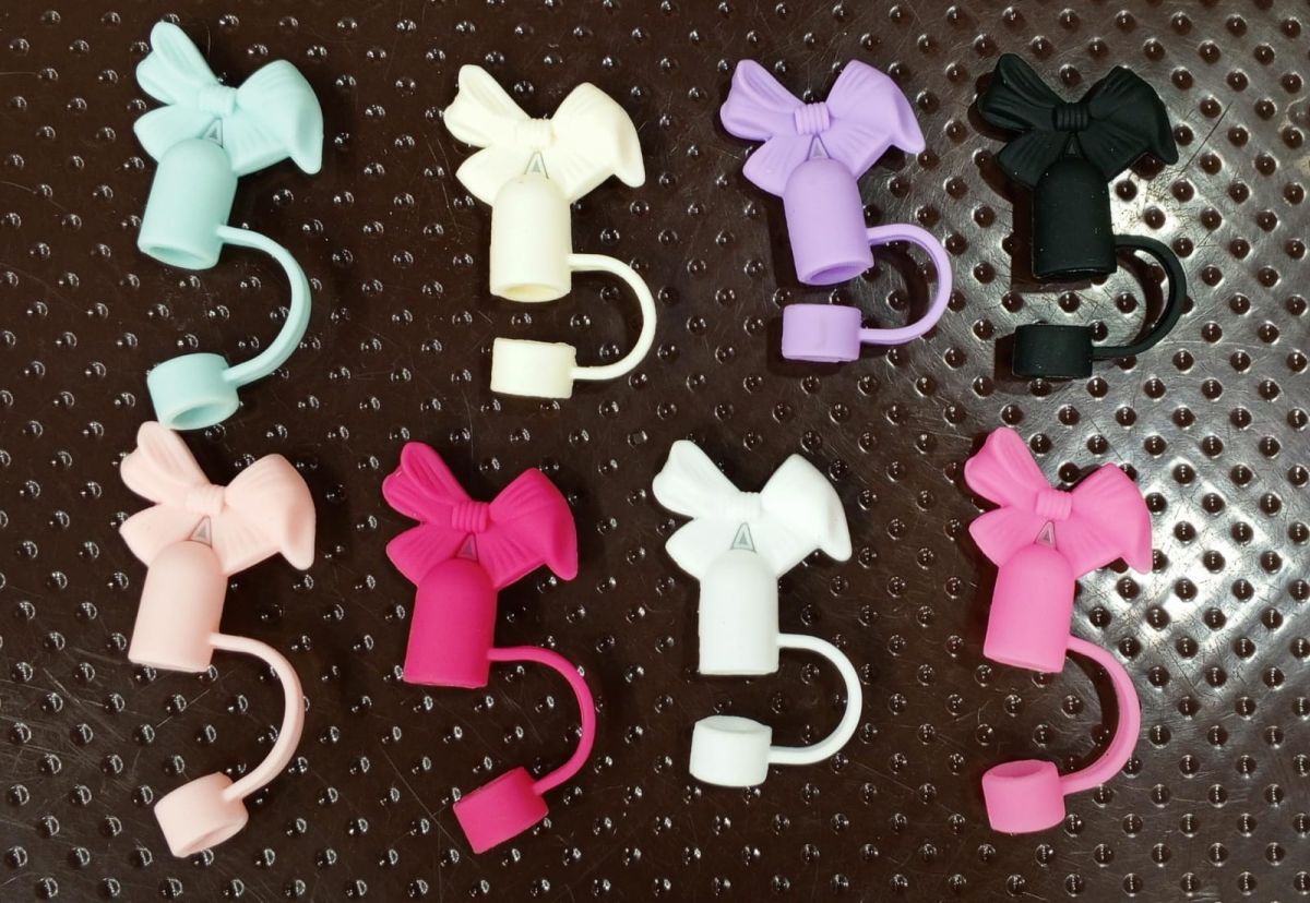 Buy 1 Get 1 Free – Silicone Straw Cover Cap for Stanley Cup | 10mm 3D Bow & Animal Straw Topper | Dust-Proof, Reusable Drinking Straw Tips View Gallery - Pakistan