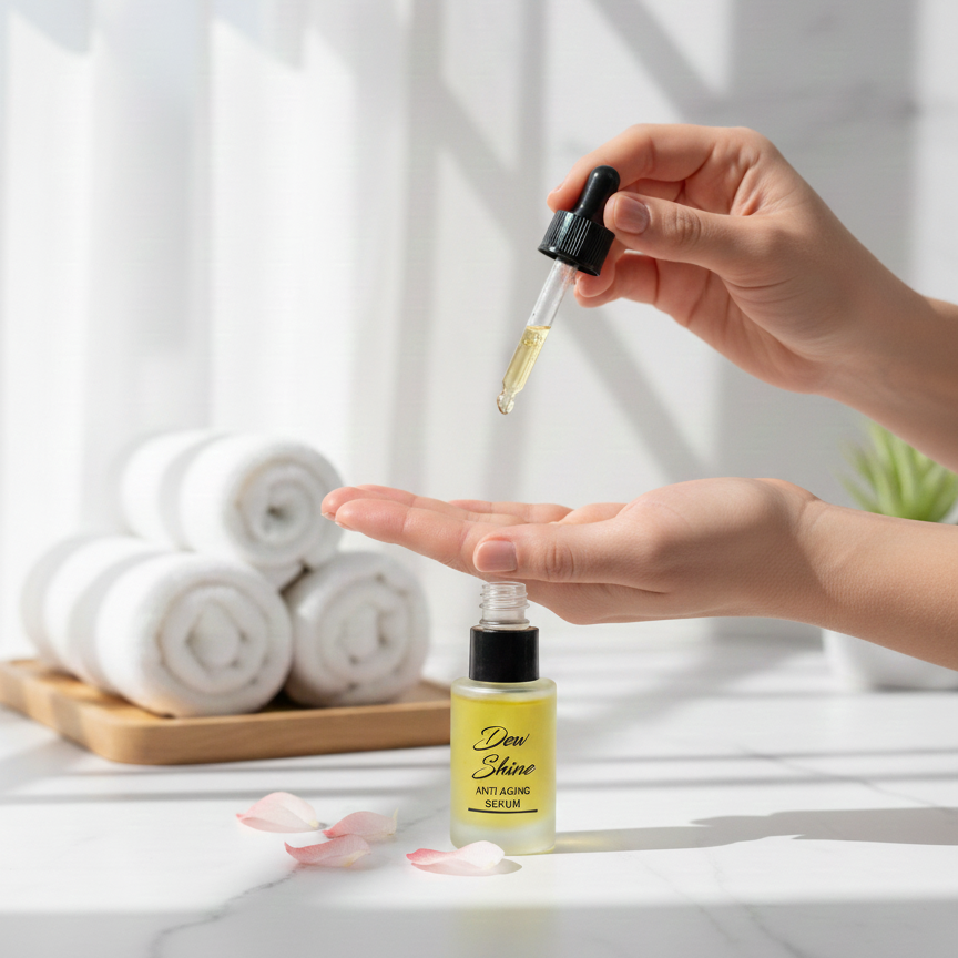 Dew Shine Anti Aging Serum Gentle Formula Reduces Fine Lines Improves Skin Elasticity Provides Radiant Glow And Smooth Texture For Daily Use - 30ml View Gallery - Pakistan