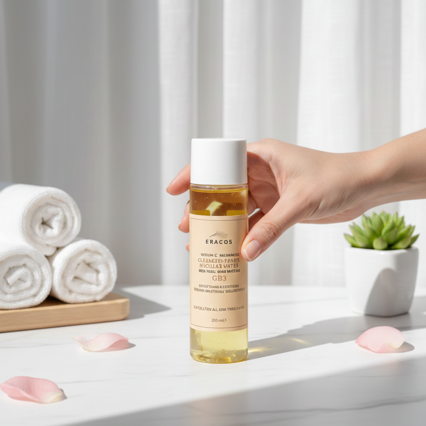 Eracos GB3 Cleanser Toner Micellar Water Gentle Formula Removes Makeup Clears Impurities Refreshes Skin Provides Smooth And Healthy Look For Daily Use - 200ml View Gallery - Pakistan