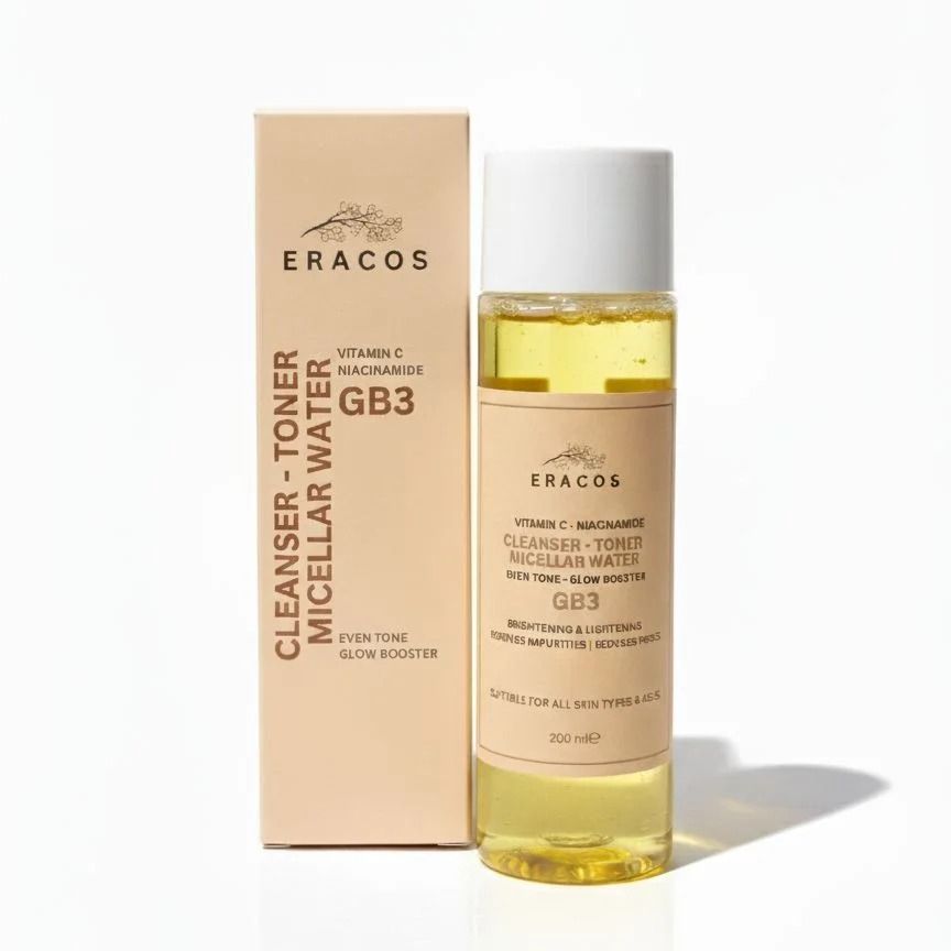 Eracos GB3 Cleanser Toner Micellar Water Gentle Formula Removes Makeup Clears Impurities Refreshes Skin Provides Smooth And Healthy Look For Daily Use - 200ml View Gallery - Pakistan