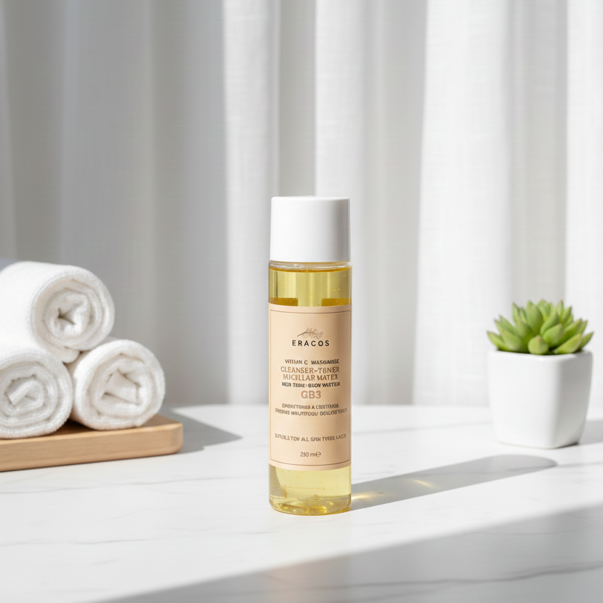 Eracos GB3 Cleanser Toner Micellar Water Gentle Formula Removes Makeup Clears Impurities Refreshes Skin Provides Smooth And Healthy Look For Daily Use - 200ml View Gallery - Pakistan