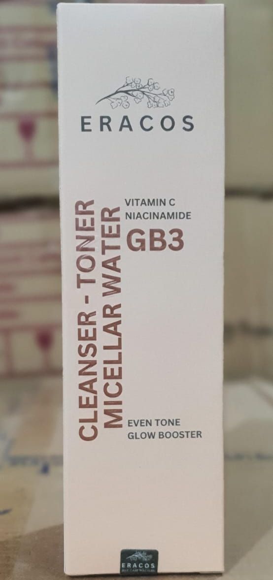 Eracos GB3 Cleanser Toner Micellar Water Gentle Formula Removes Makeup Clears Impurities Refreshes Skin Provides Smooth And Healthy Look For Daily Use - 200ml View Gallery - Pakistan