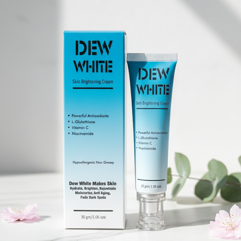 Dew White Skin Brightening Cream Gentle Formula Improves Skin Tone Reduces Dullness Provides Radiant Glow And Smooth Texture For Daily Use - 30g