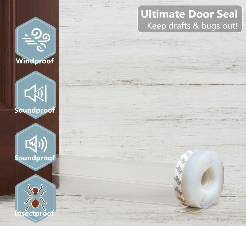 5 Meter Door Seal Tape – Strong Adhesive Weatherproof Strip for Doors & Windows | Soundproof, Dustproof, Anti-Draft & Easy Installation View Gallery - Pakistan