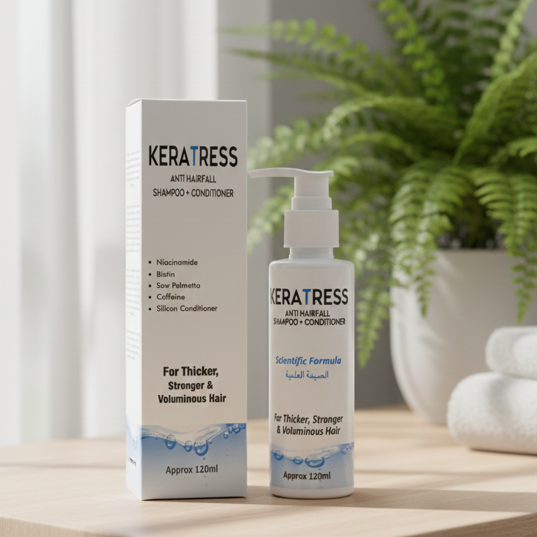 Keratress Anti Hairfall Shampoo And Conditioner Gentle Formula Strengthens Hair Reduces Hairfall Nourishes Scalp Provides Smooth And Healthy Look - 120ml