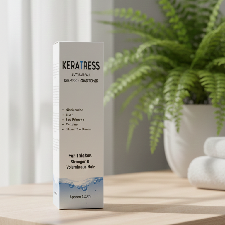 Keratress Anti Hairfall Shampoo And Conditioner Gentle Formula Strengthens Hair Reduces Hairfall Nourishes Scalp Provides Smooth And Healthy Look - 120ml View Gallery - Pakistan