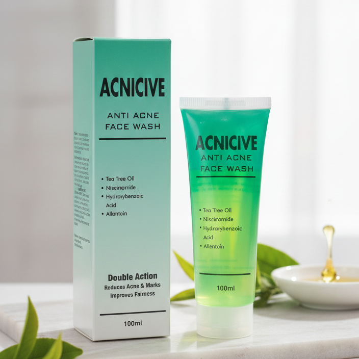 Acnicive Anti Acne Face Wash Gentle Formula Clears Impurities Reduces Acne Refreshes Skin Provides Smooth And Healthy Look For Daily Use - 100ml
