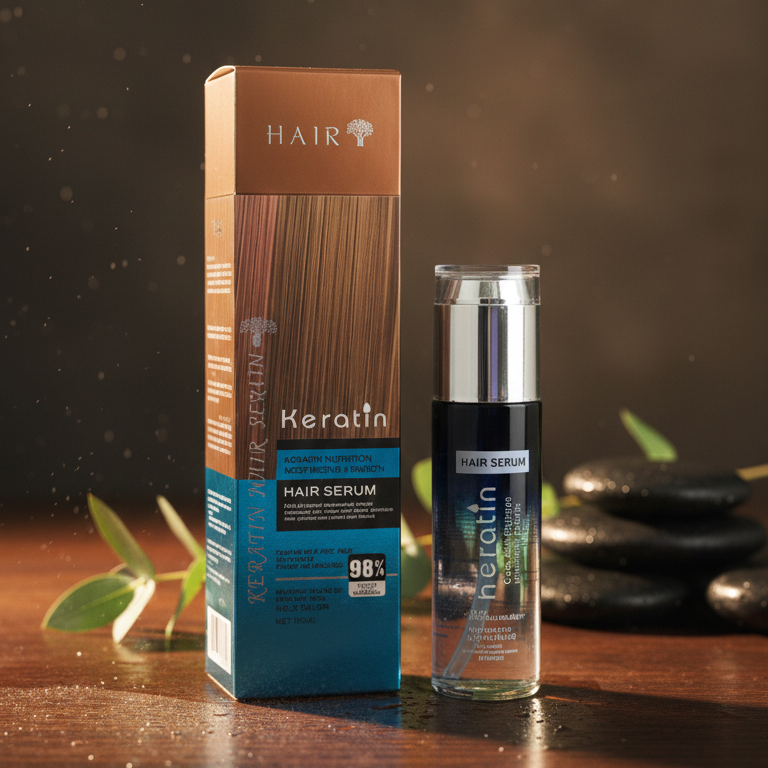 Keratin Hair Serum 80ml – Deep Moisturizing, Frizz-Control & Smooth Finish | Shine-Boosting Leave-In Serum for Dry, Damaged & Rough Hair View Gallery - Pakistan