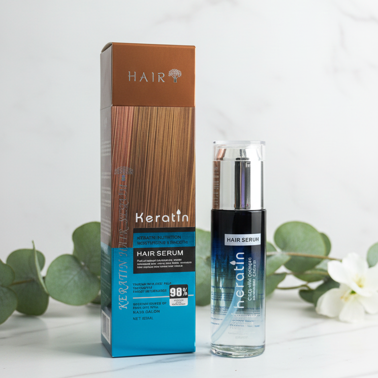 Keratin Hair Serum 80ml – Deep Moisturizing, Frizz-Control & Smooth Finish | Shine-Boosting Leave-In Serum for Dry, Damaged & Rough Hair View Gallery - Pakistan