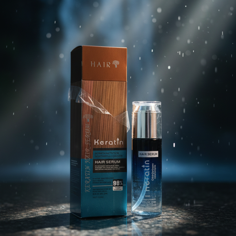 Keratin Hair Serum 80ml – Deep Moisturizing, Frizz-Control & Smooth Finish | Shine-Boosting Leave-In Serum for Dry, Damaged & Rough Hair View Gallery - Pakistan