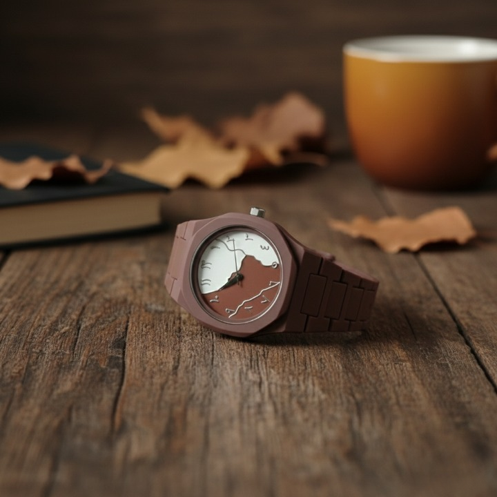 Brown And White Aura Watch Elegant Stylish Design Durable Build Comfortable Strap Clear Display Perfect For Daily Wear And Special Occasions View Gallery - Pakistan