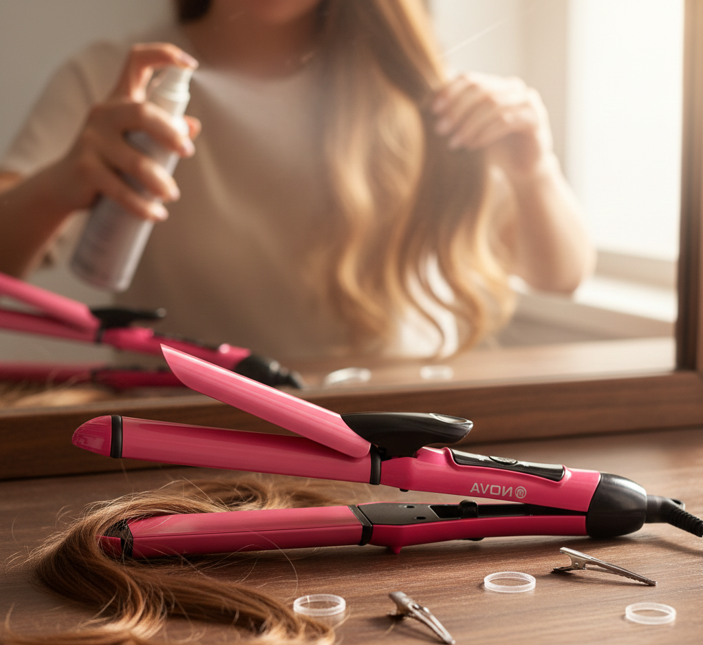 Nova 2-In-1 Hair Straightener & Curler NH-2009 – Quick Heat-Up Ceramic Plates for Sleek Straightening & Effortless Curls | Portable Dual-Use Styling Tool View Gallery - Pakistan