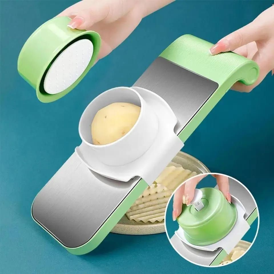 5-in-1 Multi-Functional Vegetable Slicer & Grater – Adjustable Mandoline Cutter View Gallery - Pakistan