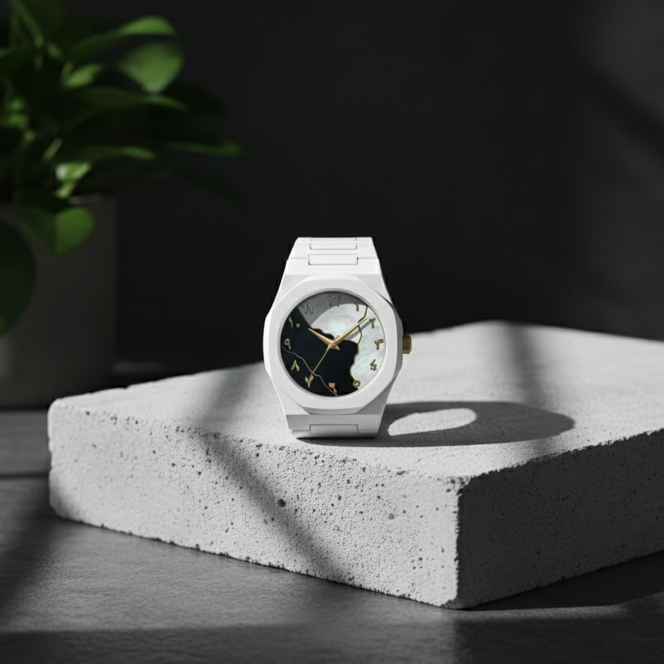 White Aura Watch Elegant Design Durable Build Comfortable Strap Clear Display Perfect For Daily Wear And Special Occasions View Gallery - Pakistan