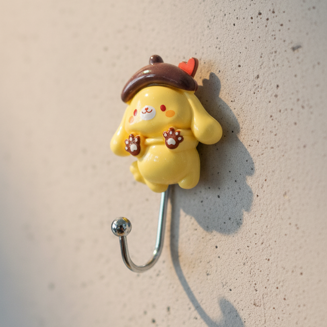 Sanrio Wall Hook – Cute &amp; Durable Cartoon Wall Hanger for Keys, Bags, Towels &amp; Accessories | Strong Adhesive, Space-Saving &amp; Decorative Home Organizer