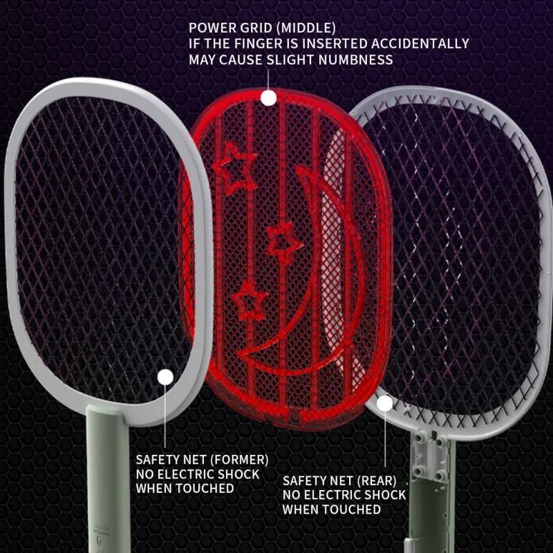 Rechargeable Mosquito Racket With Stand – Electric Insect Killer Bat For Indoor And Outdoor Use (Random Color) View Gallery - Pakistan