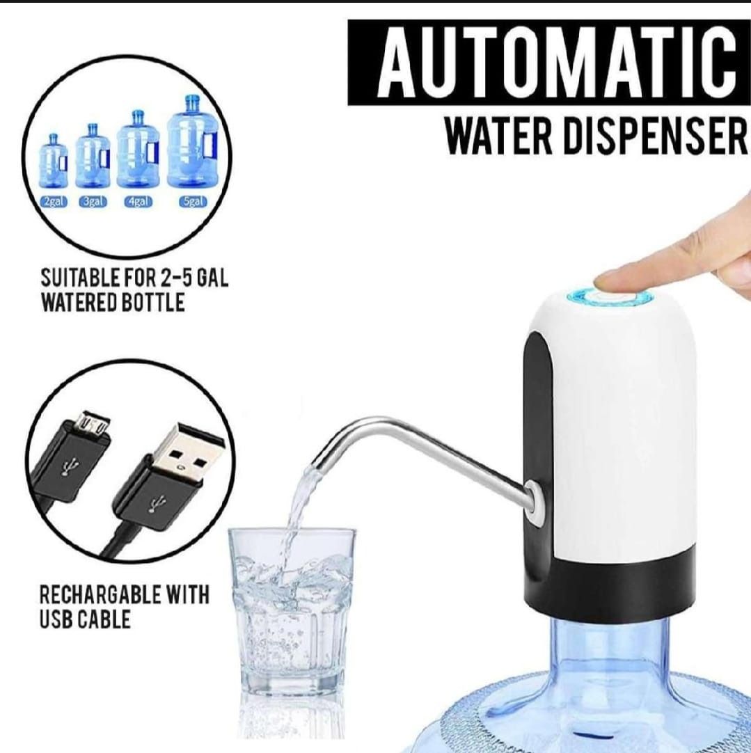 Automatic Electric Water Bottle Pump Dispenser – USB Rechargeable One-Touch Water Pump for Home, Office, Outdoor Use &amp; Universal Gallon Bottles