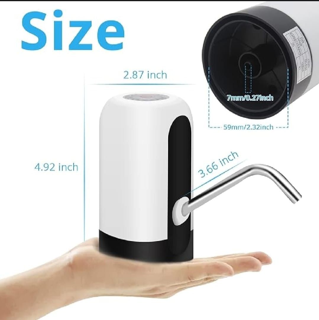 Automatic Electric Water Bottle Pump Dispenser – USB Rechargeable One-Touch Water Pump for Home, Office, Outdoor Use & Universal Gallon Bottles View Gallery - Pakistan