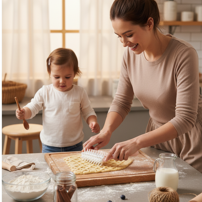 Pizza Dough Docker Roller – Premium Dough Hole Maker Tool for Pizza, Pastry, Cookies, Bread & Baking | Prevents Air Bubbles | 1pc Kitchen Essential View Gallery - Pakistan