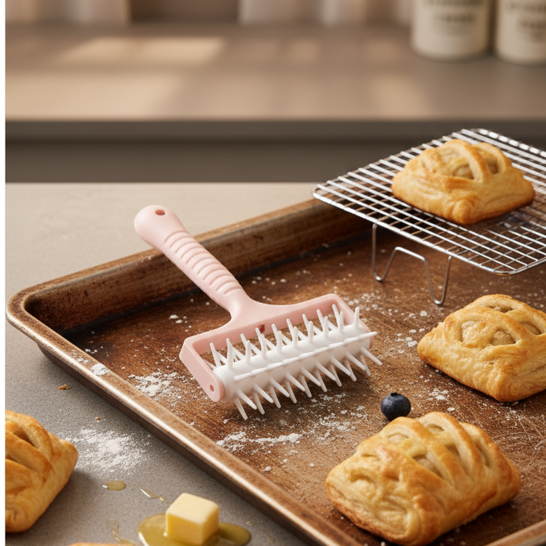 Pizza Dough Docker Roller – Premium Dough Hole Maker Tool for Pizza, Pastry, Cookies, Bread & Baking | Prevents Air Bubbles | 1pc Kitchen Essential View Gallery - Pakistan