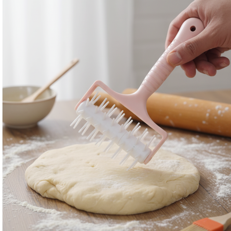 Pizza Dough Docker Roller – Premium Dough Hole Maker Tool for Pizza, Pastry, Cookies, Bread & Baking | Prevents Air Bubbles | 1pc Kitchen Essential View Gallery - Pakistan