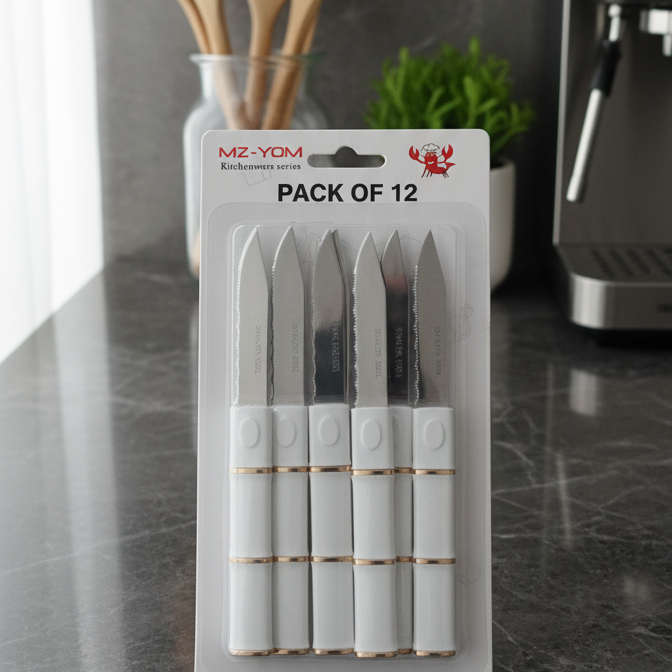 12 Piece Knife Set | Professional Stainless Steel Kitchen Knives With Ergonomic Handles | Sharp, Durable, Anti-Rust Blades for Cooking &amp; Food Prep