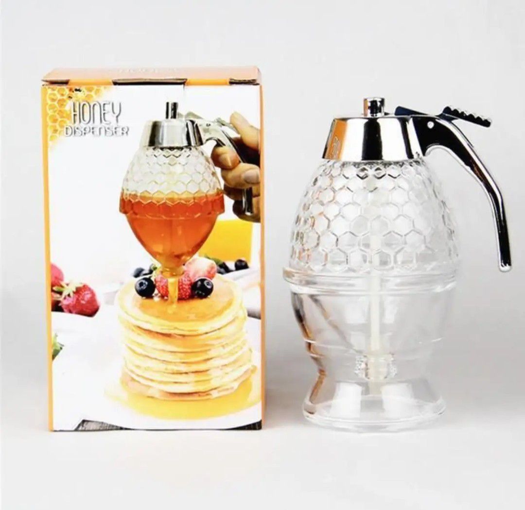 Honey Dispenser 200ML | No-Drip Syrup Pot &amp; Juice Storage Jar | Easy-Pour Bee Design Container for Honey, Maple Syrup, Sauces &amp; Kitchen Use