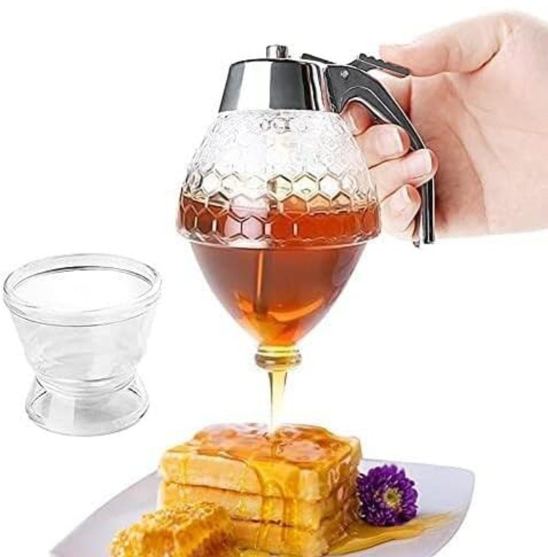 Honey Dispenser 200ML | No-Drip Syrup Pot & Juice Storage Jar | Easy-Pour Bee Design Container for Honey, Maple Syrup, Sauces & Kitchen Use View Gallery - Pakistan