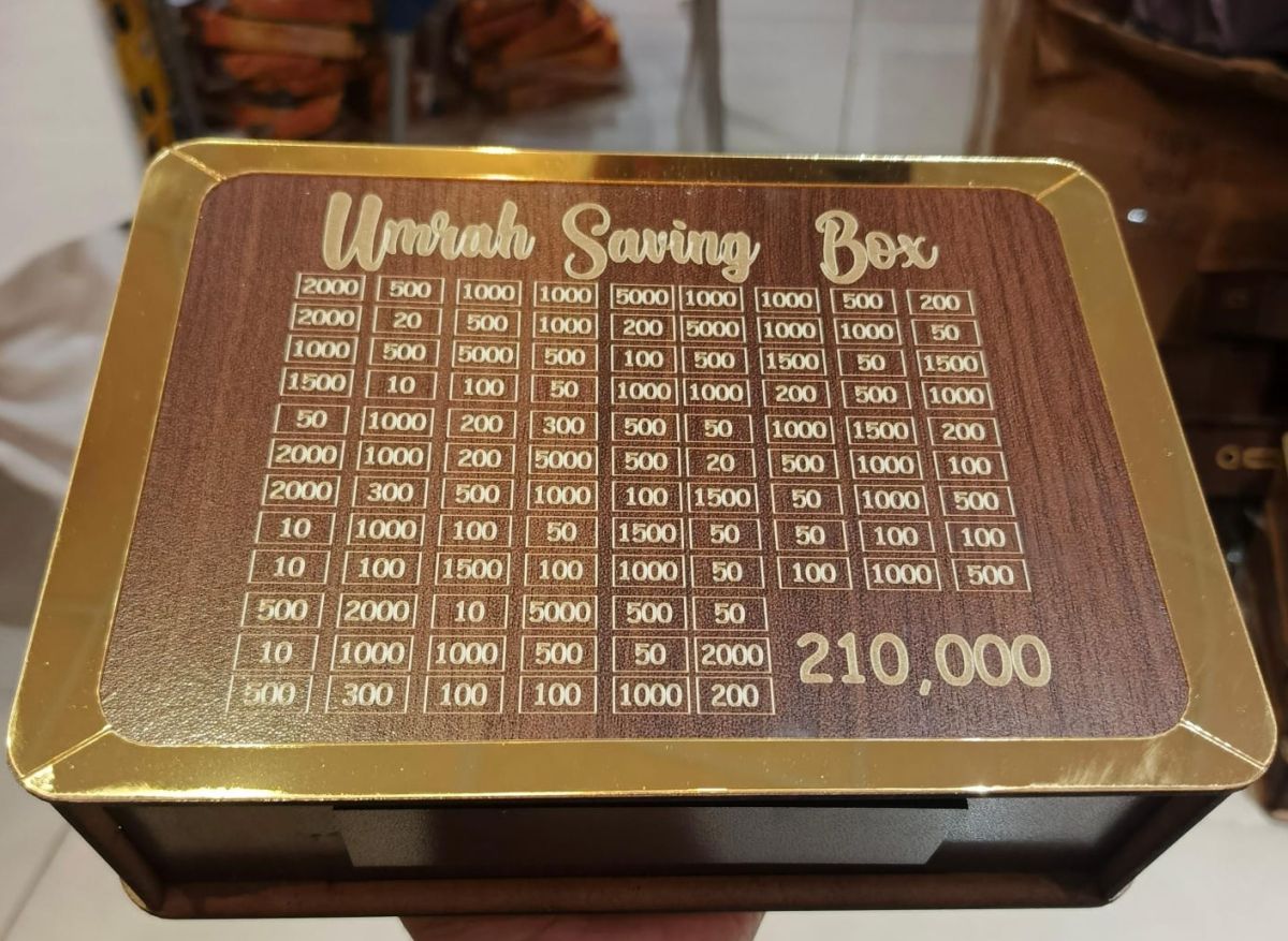 Umrah Saving Box - Box For Umrah Saving |  Umrah Saving Box Wooden Money Box for Umrah - 210,000 View Gallery - Pakistan