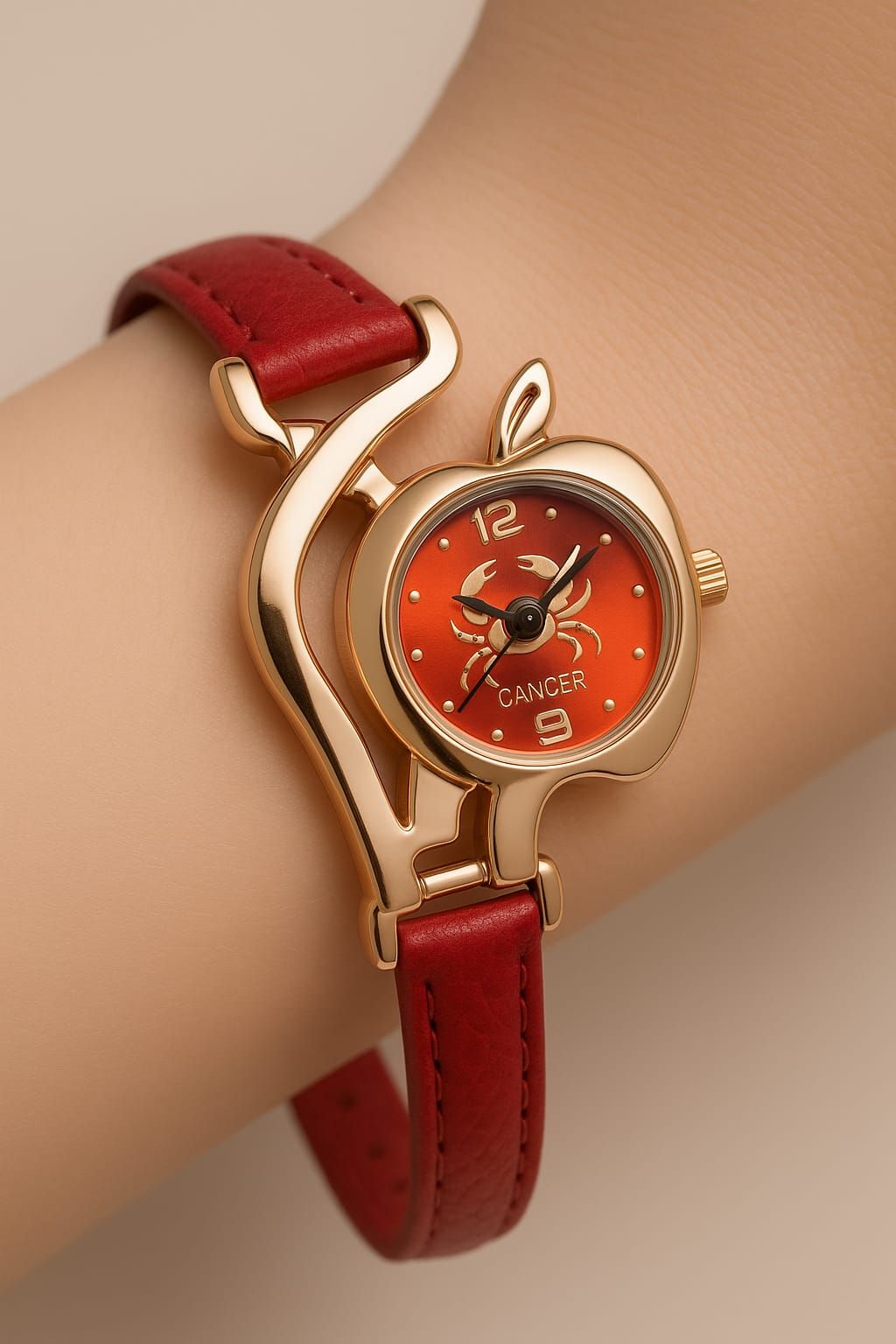 Apple Shape Woman Watch Elegant Design Stylish Appearance Comfortable Fit Durable Build Reliable Daily Use View Gallery - Pakistan