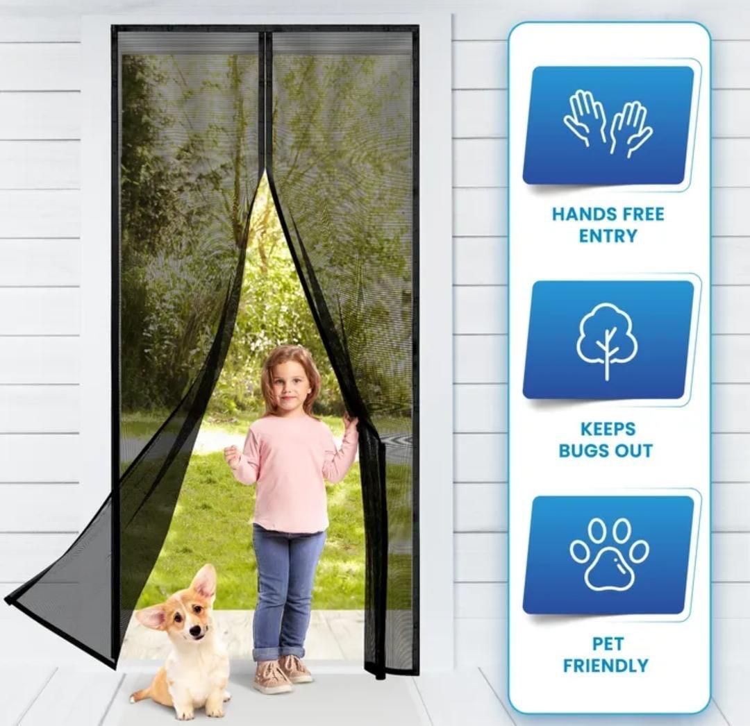 Magic Mesh Door Screen Easy Installation Hands Free Entry Keeps Insects Out Durable Design Convenient Daily Use View Gallery - Pakistan