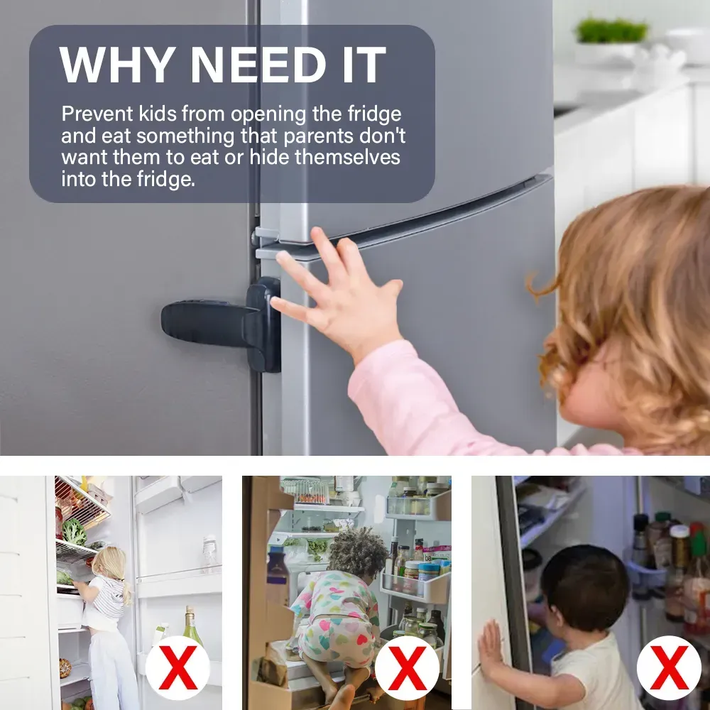 Self Adhesive Sticky Fridge Door Lock For Child Safety, Strong Grip Protection And Easy Installation For Refrigerators, Cabinets And Drawers View Gallery - Pakistan