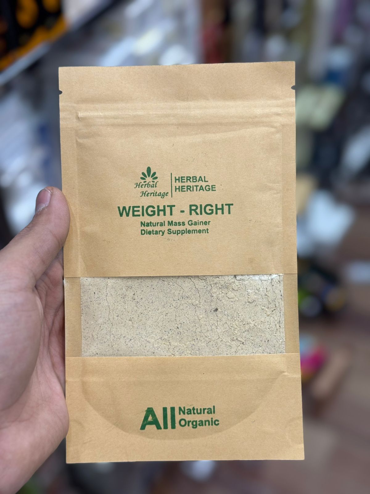 Herbal Heritage WEIGHT-RIGHT Natural Mass Gainer – Organic Dietary Supplement for Healthy Weight Gain (100g) View Gallery - Pakistan