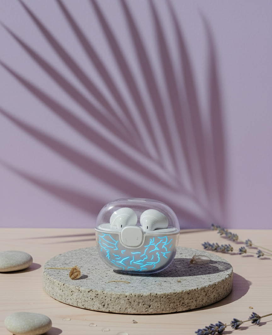 Bluetooth 5.2 True Wireless Earbuds – Long Battery Life, Digital Power Case, High Sensitivity Audio &amp; Fast Charging for Music and Calls