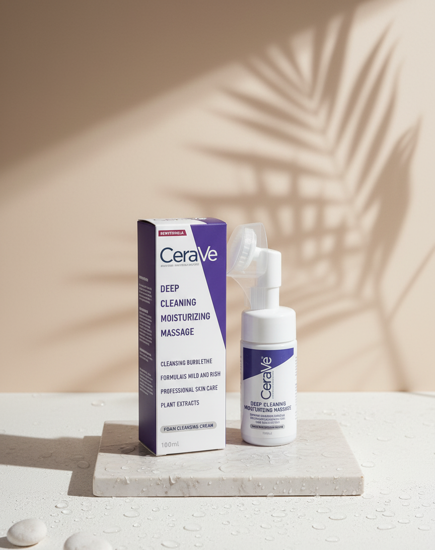 CeraVe Deep Cleaning Moisturizing Massage Foam Cleansing Cream – Mild Hydrating Cleanser for Radiant, Fresh & Comfortably Soft Skin View Gallery - Pakistan