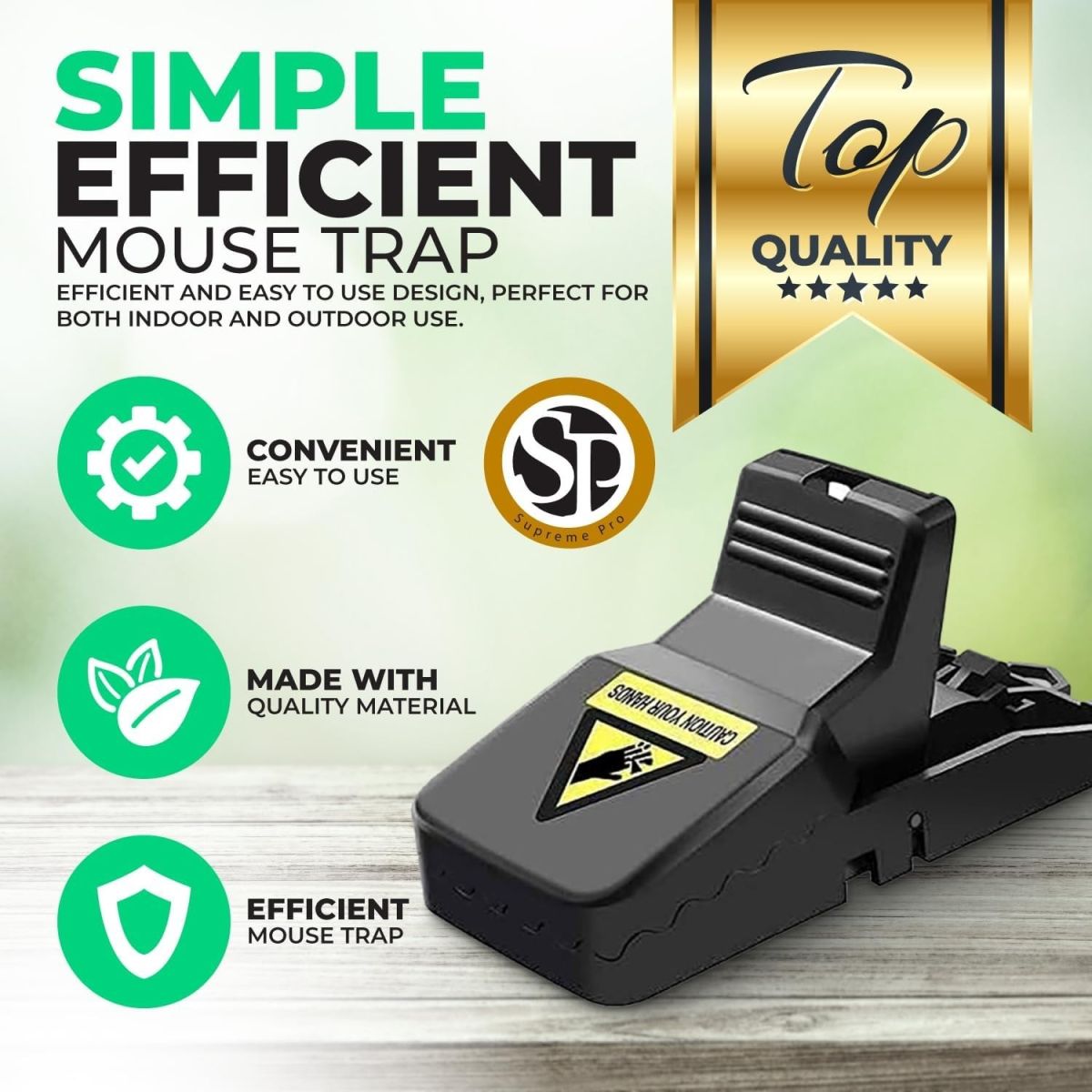 Durable Mouse Trap Pack Of 3 – Reusable Rodent Catcher For Home, Kitchen, And Office Use With Strong Spring Mechanism And Easy Setup