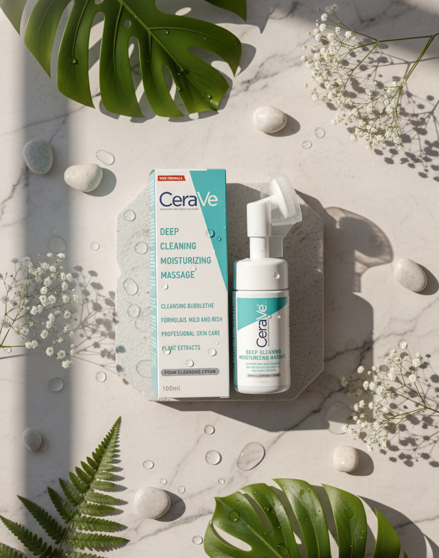 CeraVe Deep Cleaning Moisturizing Massage Foam Cleansing Cream – Gentle, Hydrating Facial Cleanser for Soft, Balanced & Fresh Skin View Gallery - Pakistan