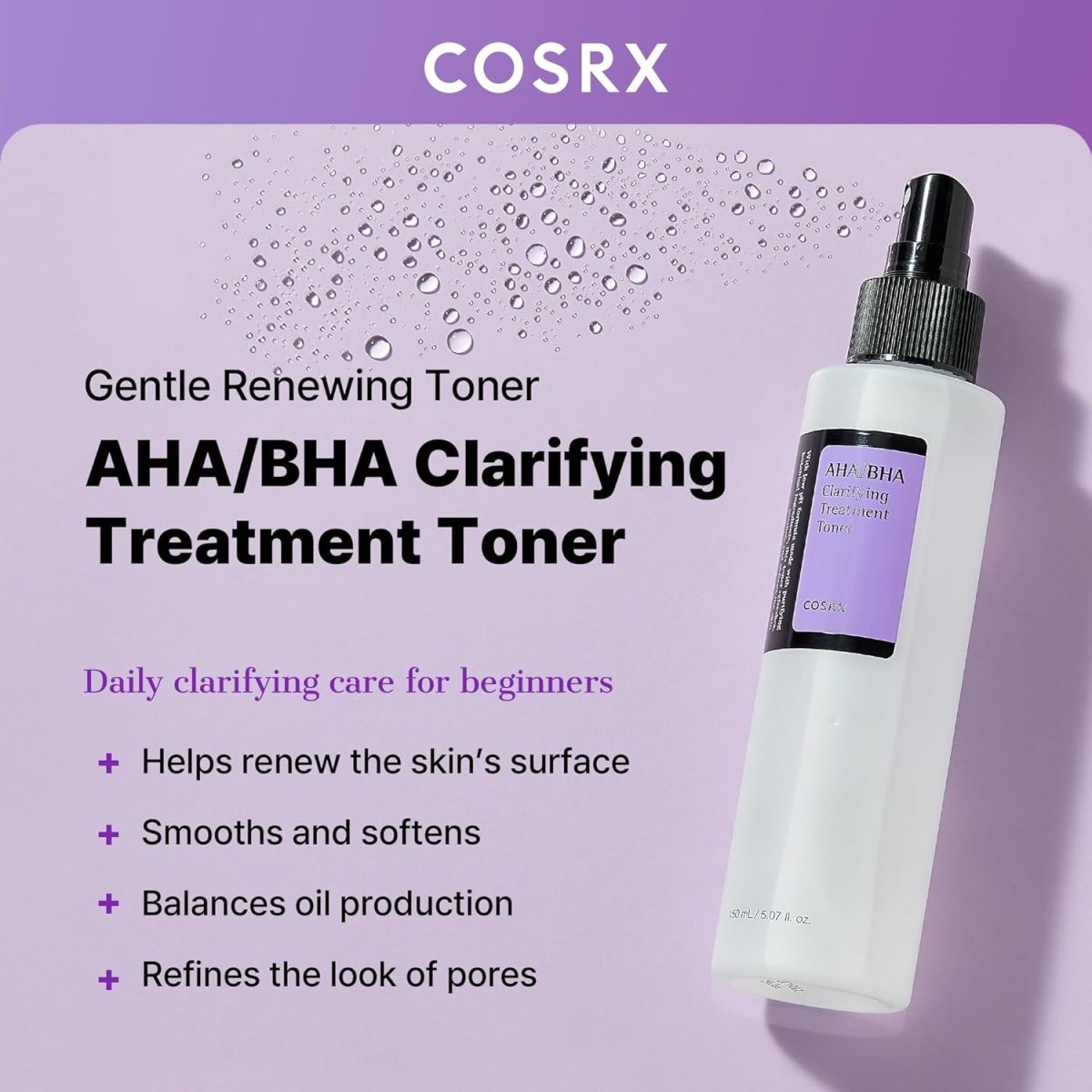COSRX AHA/BHA Clarifying Treatment Toner | Gentle Exfoliating & Pore-Refining Korean Toner – Imported View Gallery - Pakistan