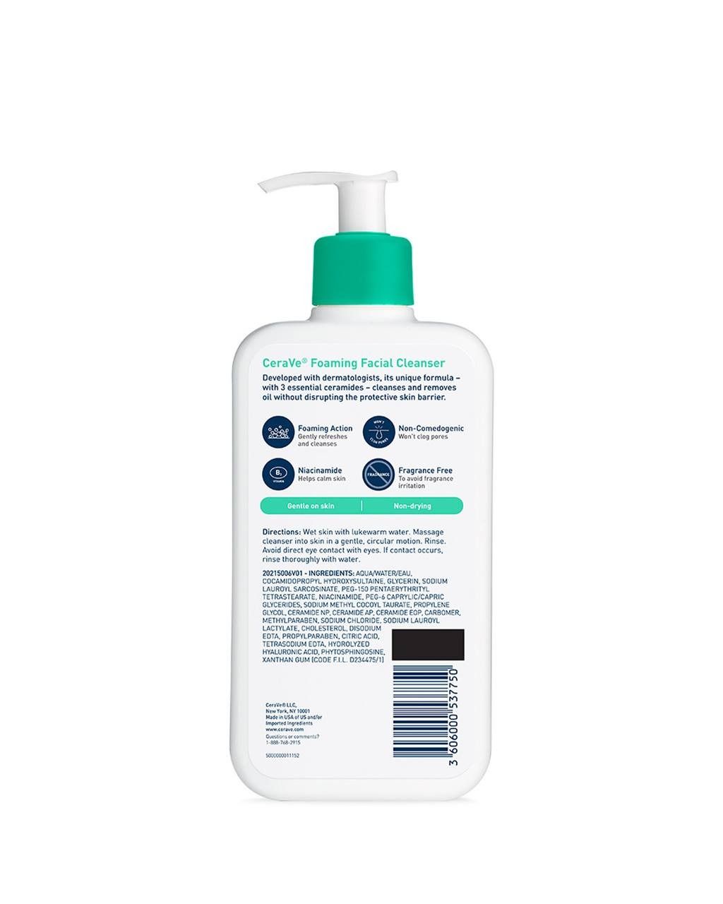 CeraVe Foaming Facial Cleanser | Gel-to-Foam Face Wash for Normal to Oily Skin | Removes Oil, Dirt & Makeup | With Ceramides, Hyaluronic Acid & Niacinamide View Gallery - Pakistan
