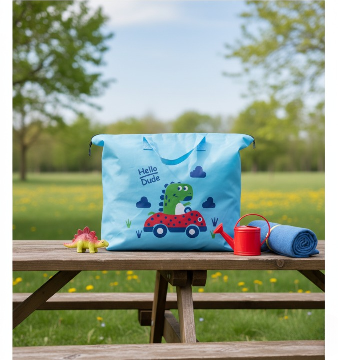 Large Capacity Storage Bag With Cute Dinosaur Print – Foldable, Durable, And Perfect For Toys, Clothes, And Everyday Organization (Random Color) View Gallery - Pakistan