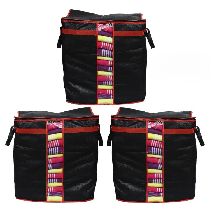 Cloth Storage Bag For Organized Wardrobe, Dust Protection, And Space-Saving Clothing Storage Solution (Pack Of 4) View Gallery - Pakistan