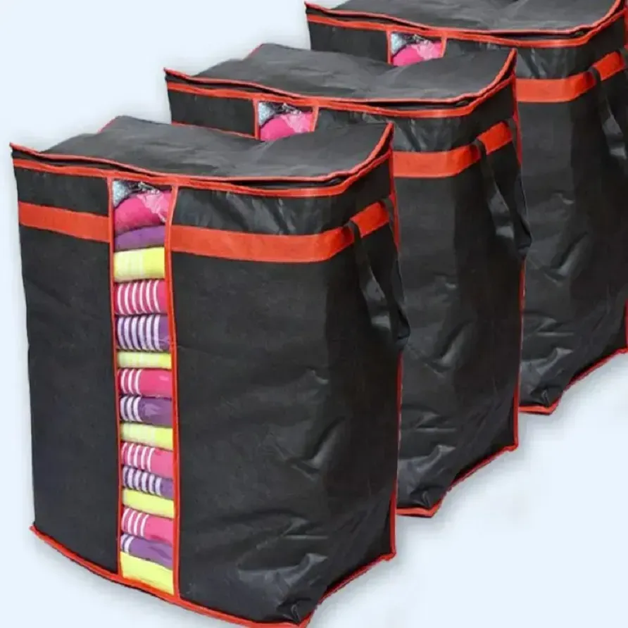 Cloth Storage Bag For Organized Wardrobe, Dust Protection, And Space-Saving Clothing Storage Solution (Pack Of 4) View Gallery - Pakistan